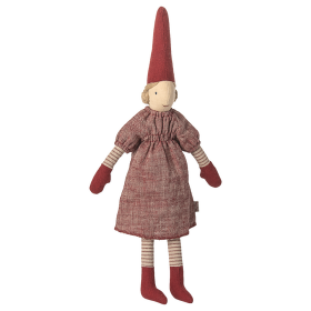 MAILEG - Nisse, str. 2 - Pige Rød kjole