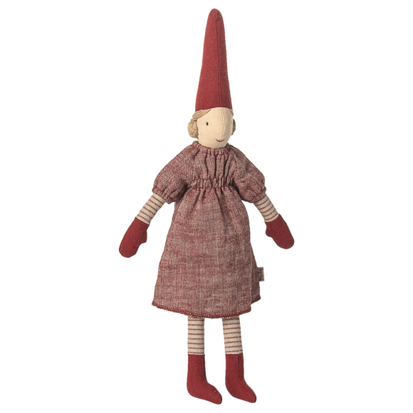MAILEG - Nisse, str. 2 - Pige Rød kjole