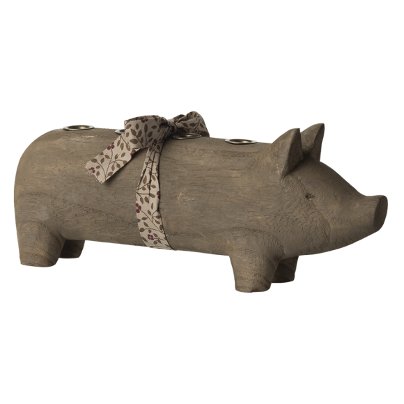 MAILEG - Trælysestage, Gris, Advent - N