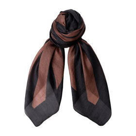 BLACK COLOUR - MOCCA BCNALIRA SILK SCARF