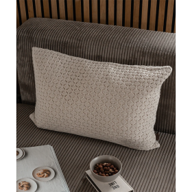 BY LOHN - KHAKI STRIKKET PUDE 60X40 SQUA BY LOHN - KHAKI STRIKKET PUDE 60X40 SQUA