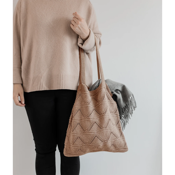 BY LOHN - Khaki Strik Shopping Bag BY LOHN - Khaki Strik Shopping Bag