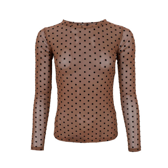 BLACK COLOUR - NOUGAT BCJENNIE DOTTED MESH BL