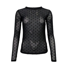 BLACK COLOUR - BLACK BCJENNIE DOTTED MESH BLO
