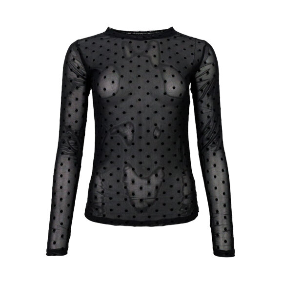 BLACK COLOUR - BLACK BCJENNIE DOTTED MESH BLO