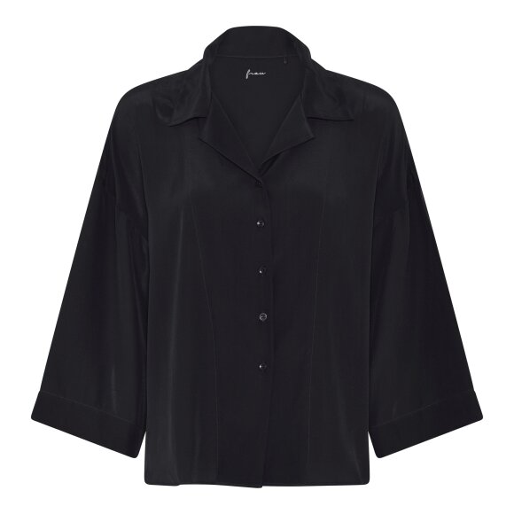 FRAU - BLACK BERLIN SILK CREPE SHIRT