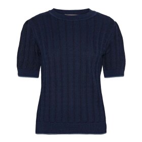 GROBUND - DARK BLUE GOTS ALMINE KNIT TEE