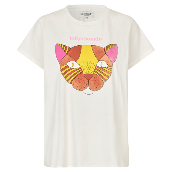 LOLLYS LAUNDRY - WHITE ROMALL CAT TEE SS LOLLYS LAUNDRY - WHITE ROMALL CAT TEE SS