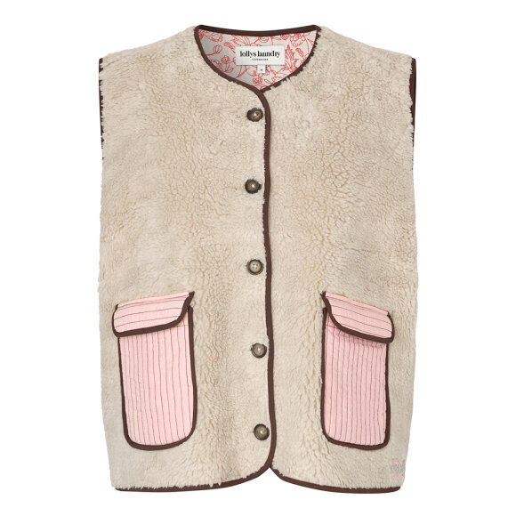 LOLLYS LAUNDRY - BEIGE JACELL LOVE VEST SL LOLLYS LAUNDRY - BEIGE JACELL LOVE VEST SL