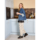 BLACK COLOUR - WHITE DOT BCELLIE BARREL PANT