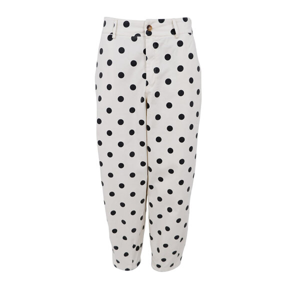 BLACK COLOUR - WHITE DOT BCELLIE BARREL PANT