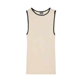 NØRGAARD PÅ STRØGET - ECRU/BLACK TANK TOP KONTRAST