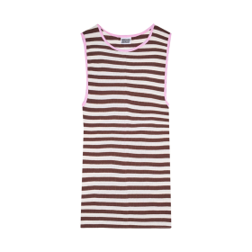 NØRGAARD PÅ STRØGET - BROWN/ECRU/LT PINK TANK TOP KO