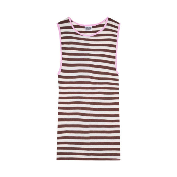 NØRGAARD PÅ STRØGET - BROWN/ECRU/LT PINK TANK TOP KO