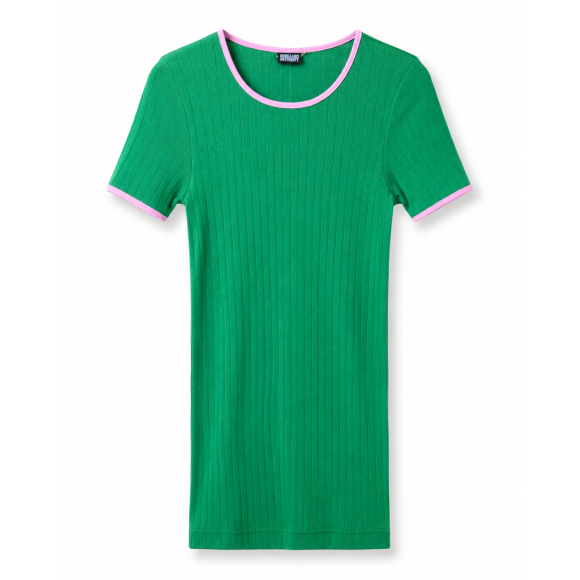 NØRGAARD PÅ STRØGET - GREEN/LIGHT PINK SHORT SLEEVE