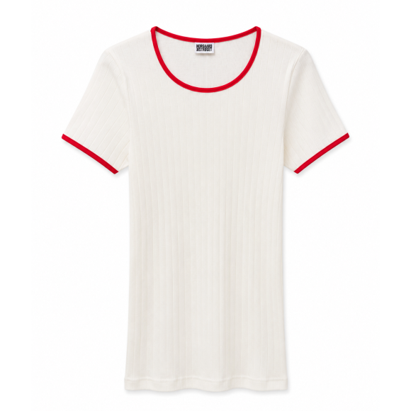 NØRGAARD PÅ STRØGET - ECRU/RED SHORT SLEEVE NØRGAARD PÅ STRØGET - ECRU/RED SHORT SLEEVE