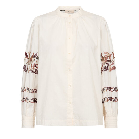 MOS MOSH - ECRU MMNOTTO EMBROID SHIRT MOS MOSH - ECRU MMNOTTO EMBROID SHIRT