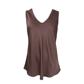 BLACK COLOUR - COFFEE BCMABEL DOUBLE V-NECK T