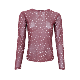 BLACK COLOUR - PLUM DOT BCANNIE MESH BLOUSE