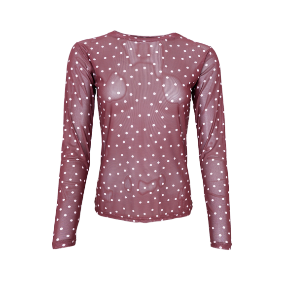 BLACK COLOUR - PLUM DOT BCANNIE MESH BLOUSE BLACK COLOUR - PLUM DOT BCANNIE MESH BLOUSE