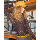 BLACK COLOUR - COFFEE DOT BCANNIE MESH BLOUSE