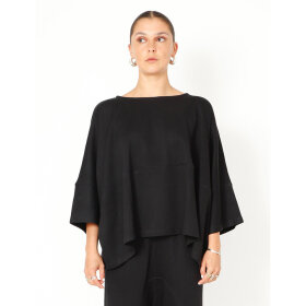 SORT AARHUS - BLACK SOLID OVERSIZE BLOUSE