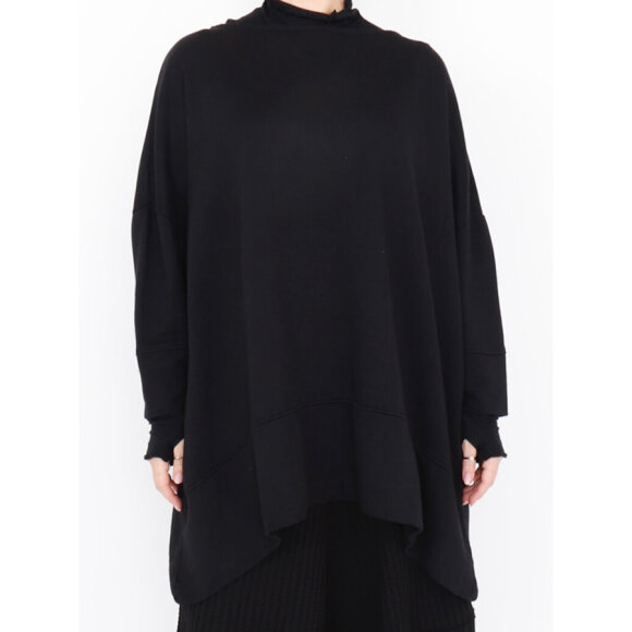 SORT AARHUS - BLACK SOLID OVERSIZE BLOUSE