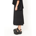 SORT AARHUS - BLACK SOLID WIDE PANTS 3/4