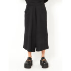 SORT AARHUS - BLACK SOLID WIDE PANTS 3/4