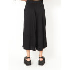 SORT AARHUS - BLACK SOLID WIDE PANTS 3/4