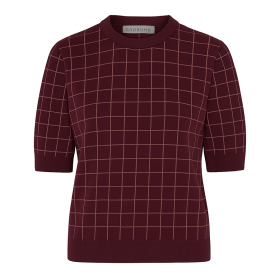 GROBUND - PLUM ALVA KNIT GRID TEE