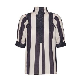 GROBUND - NAVY STRIPE GOTS FLORA SHIRT GROBUND - NAVY STRIPE GOTS FLORA SHIRT