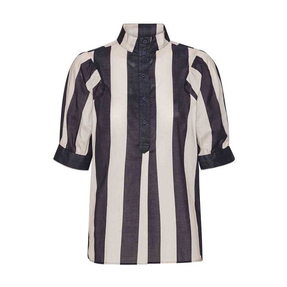 GROBUND - NAVY STRIPE GOTS FLORA SHIRT GROBUND - NAVY STRIPE GOTS FLORA SHIRT