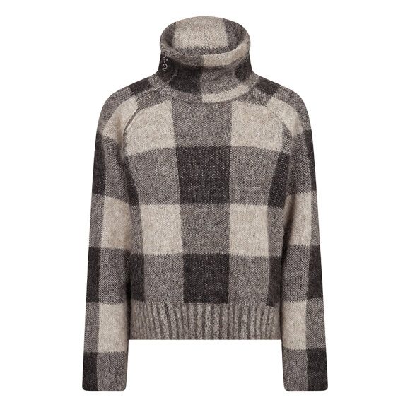 MOS MOSH - BLACK MMMAIJA CHECK KNIT