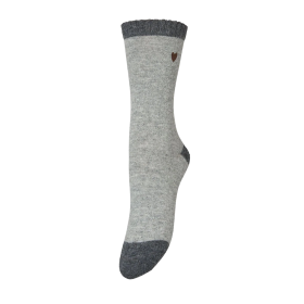 BECKSÖNDERGAARD - GREY MEL HEART WOLA SOCK