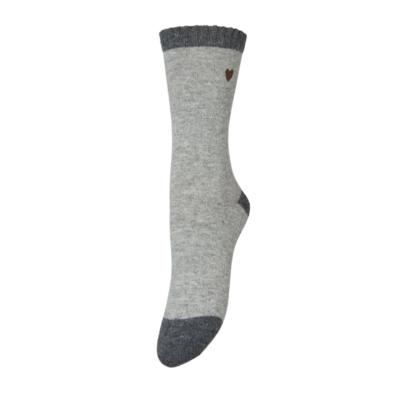 BECKSÖNDERGAARD - GREY MEL HEART WOLA SOCK BECKSÖNDERGAARD - GREY MEL HEART WOLA SOCK