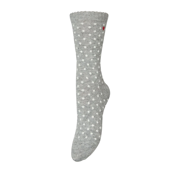 BECKSÖNDERGAARD - GREY MEL DOTTED WOLA SOCK