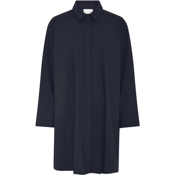 FRAU - DARK NAVY LYON LIGHT WOOL SHIR FRAU - DARK NAVY LYON LIGHT WOOL SHIR