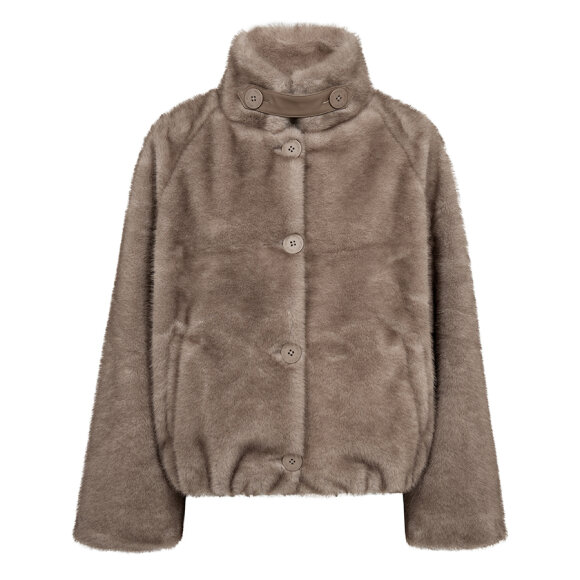MOS MOSH - GRAY SAND MMHILDA FAUX FUR JAC MOS MOSH - GRAY SAND MMHILDA FAUX FUR JAC