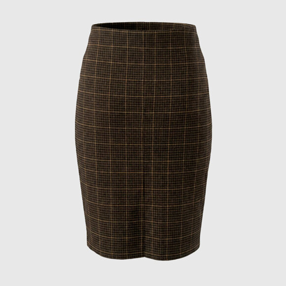 WITHBLACK - BROWN CHECK WBLBEATRIX MIDI SK WITHBLACK - BROWN CHECK WBLBEATRIX MIDI SK