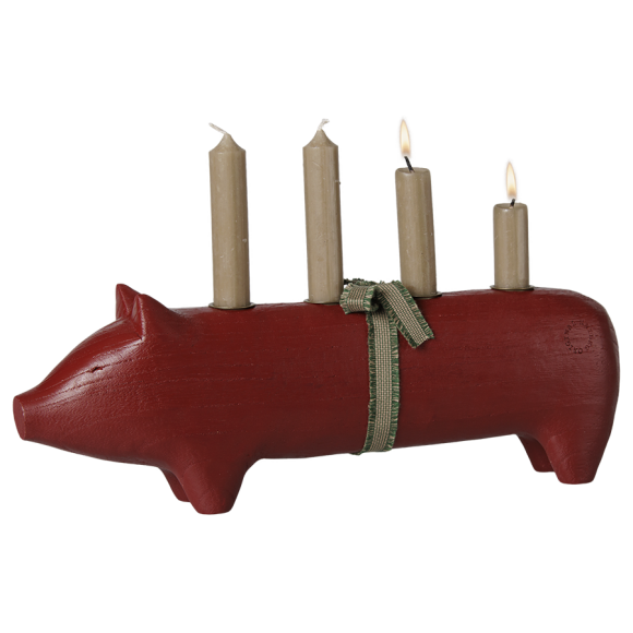 MAILEG - Trælysestage, Gris, Advent sto MAILEG - Trælysestage, Gris, Advent sto