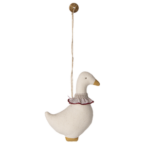 MAILEG - Stof ornament, Gås - Rød krave