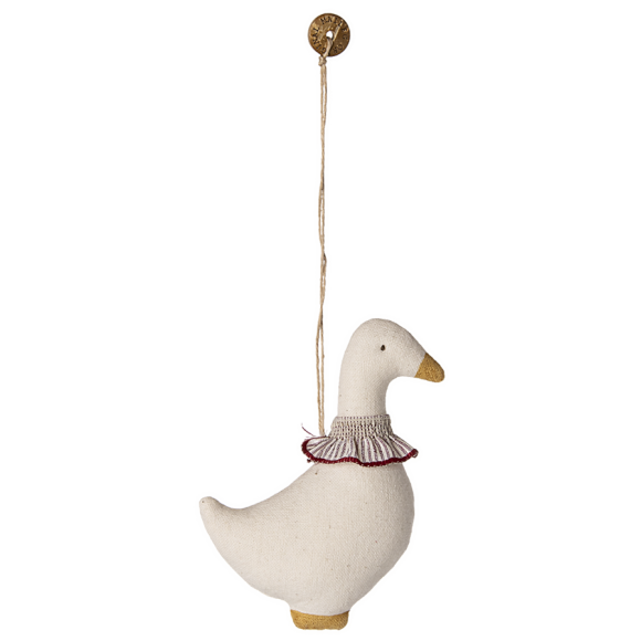 MAILEG - Stof ornament, Gås - Rød krave