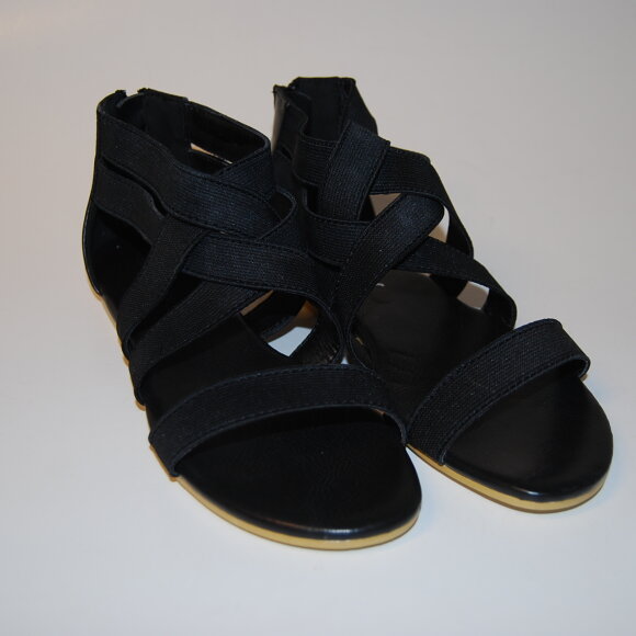 SORT SANDAL M. ELASTIK