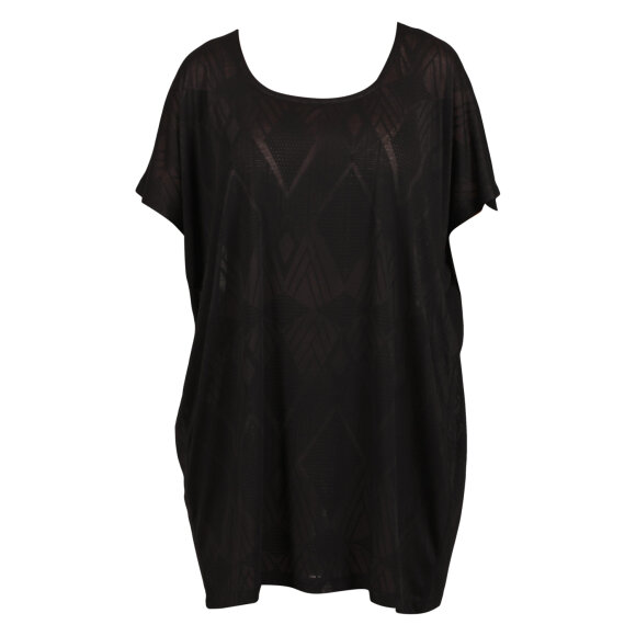 SAMSØE SAMSØE - SORT T-SHIRT KJOLE