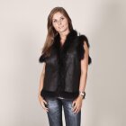 BRUN SKINDVEST M. PELS