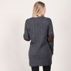 JUST FEMALE - LANG GRÅ STRIK CARDIGAN