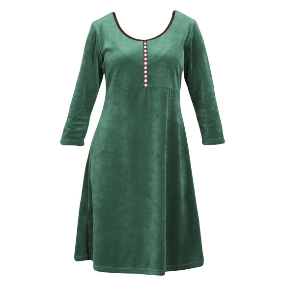 GRØN VELOUR KJOLE