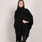 SAMSØE SAMSØE - SORT PONCHO M. RULLEKRAVE