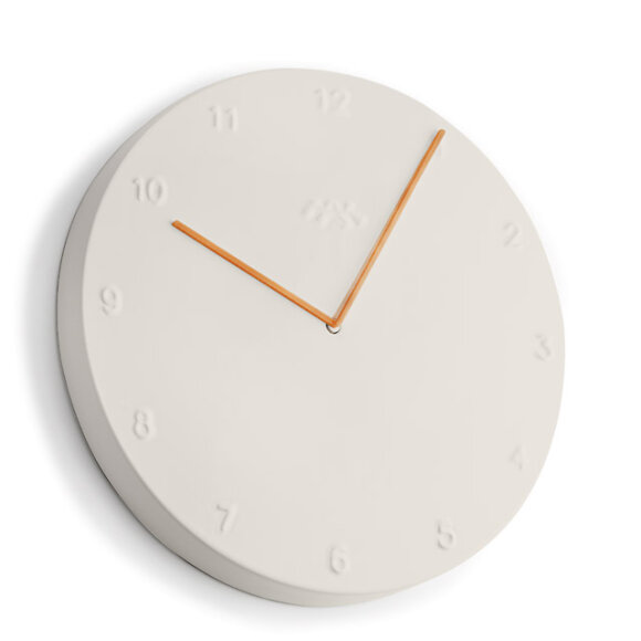 KÄHLER - VÆGUR Ø30CM HVID M. ORANGE VISERE